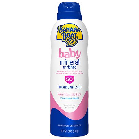 Banana Boat Baby Mineral Enriched Sunscreen Spray, SPF 50+