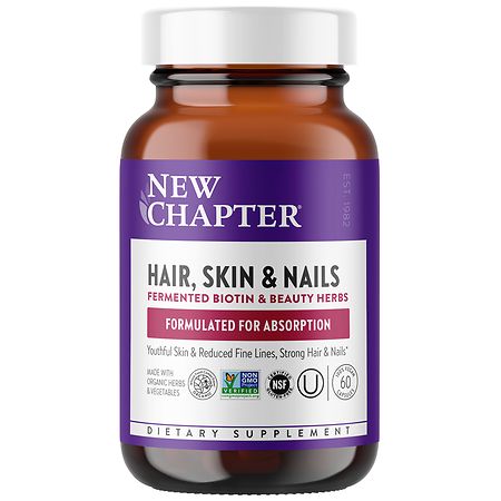 New Chapter Hair, Skin & Nails, Biotin Supplement, Vegetarian Capsules