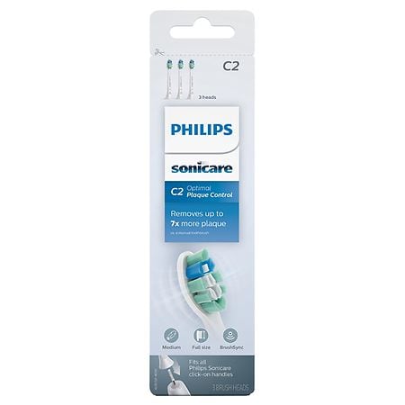 Philips Sonicare C2 Optimal Plaque Control Replacement Brush Heads White