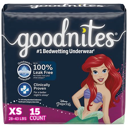 goodnites Girls' Nighttime Bedwetting Underwear XS (28-43 lb.)