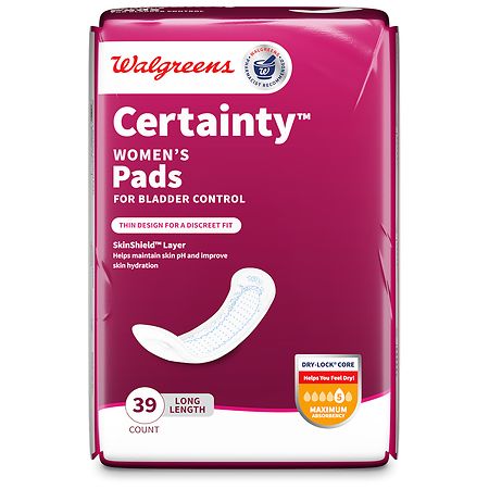 Walgreens Certainty Maximum Absorbency Incontinence Pads, Long
