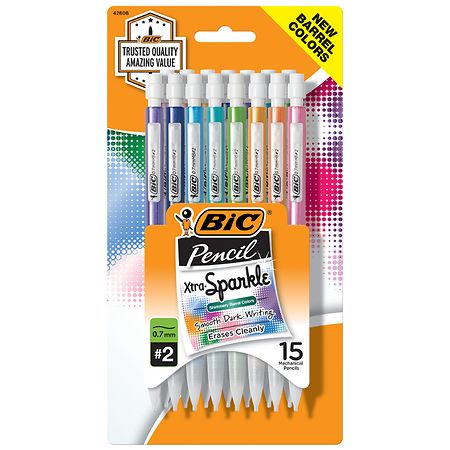 BIC Xtra Sparkle Mechanical Pencils, Perfect for School Medium Point (0.7mm)