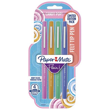 Paper Mate Flair Felt Tip Pens, Medium Point, Candy Pop
