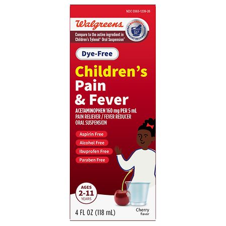 Walgreens Children's Dye Free Pain & Fever Cherry Dye free