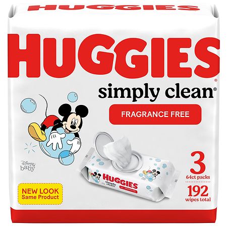 Huggies Simply Clean Baby Wipes Flip-Top Packs, Fragrance Free Fragrance-Free