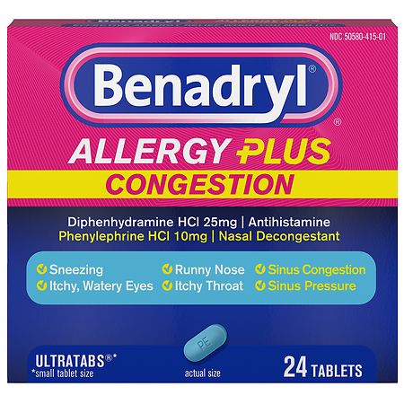 Benadryl Allergy Plus Congestion Ultratabs