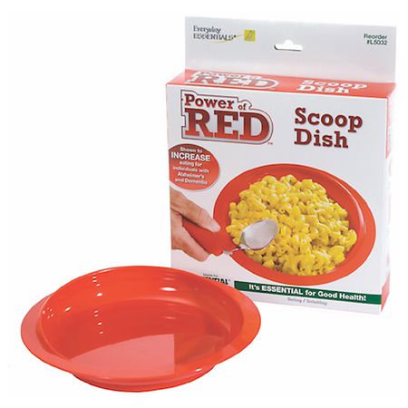 Power of Red Large Scoop Dish with Suction Bottom