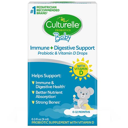 Culturelle Immune & Digestive Support Probiotic + Vitamin D Drops, 0-12 Months