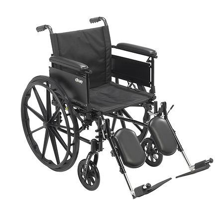 Drive Medical Cruiser X4 Dual Axle Wheelchair with Adjustable Detachable Full Arms 20 inch Seat Silver Vein
