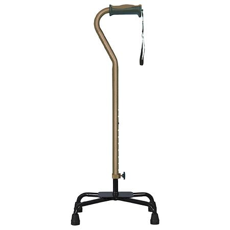 Hugo Adjustable Quad Cane for Right or Left Hand Use, Large Base Cocoa