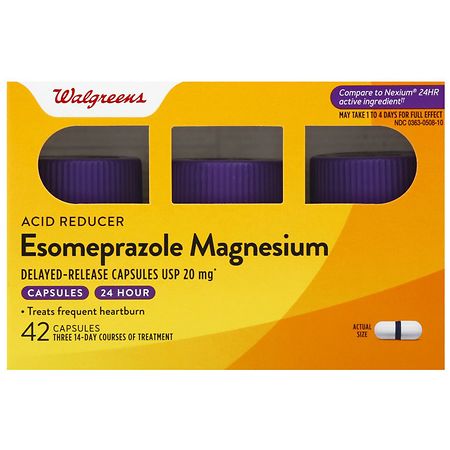 Walgreens Acid Reducer Esomeprazole Magnesium Delayed-Release Capsules, 20 mg