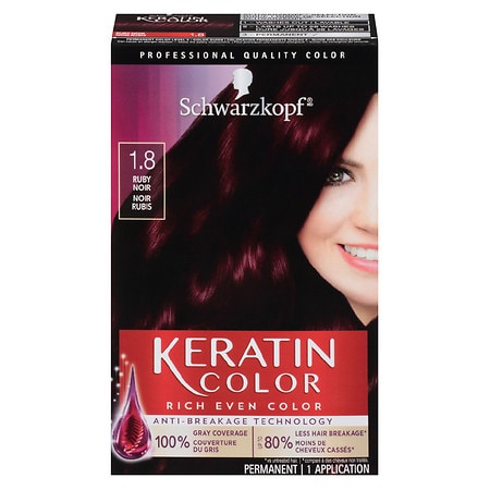Schwarzkopf Keratin Color Permanent Hair Color Cream 1.8 Ruby Noir