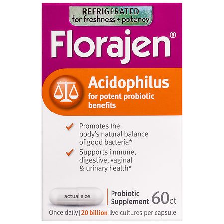 Florajen Acidophilus High Potency Probiotics-Supports Overall Health -20 Billion CFUs
