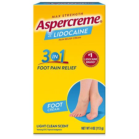 Aspercreme Lidocaine Foot Pain Relief Creme Odor Free