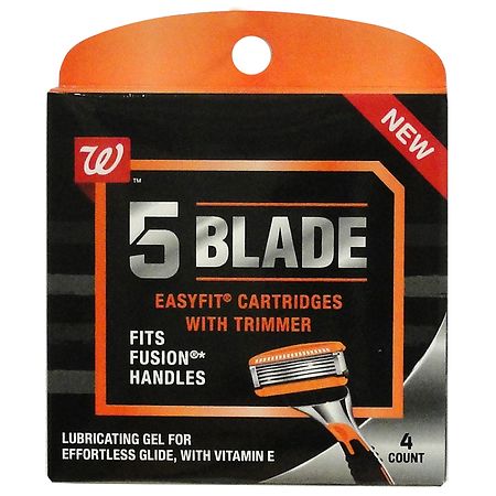 Walgreens Men's 5 Blade EasyFit Cartridges with Trimmer
