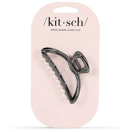 KITSCH Open Shape Round Claw Clip Hematite