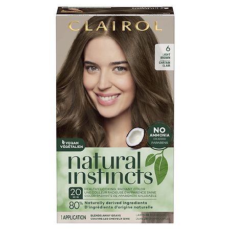 Clairol Natural Instincts Hair Color 6 Light Brown, Suede