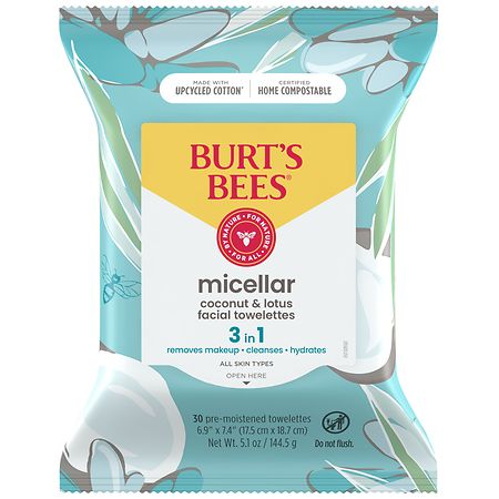 Burt's Bees Micellar Facial Towelettes Coconut and Lotus Water