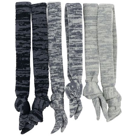 Scunci Everyday & Active Soft Knotted Hair Bands Black & Grey Space-Dye