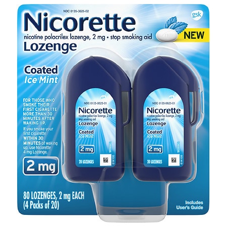 Nicorette Coated Nicotine Lozenges to Stop Smoking, 2mg Ice Mint