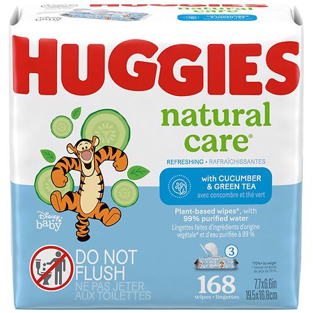 Huggies Natural Care Refreshing Baby Wipes Flip-Top Packs Cucumber & Green Tea