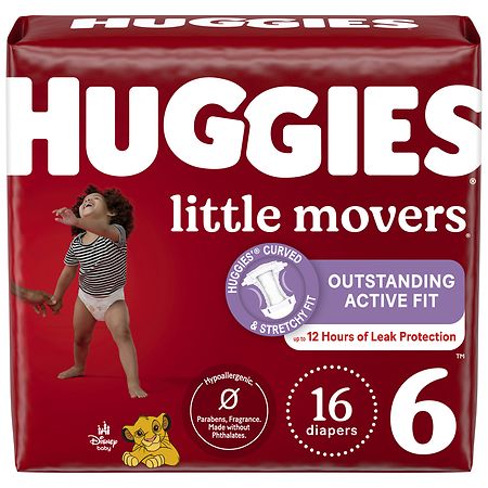 Huggies Little Movers Baby Diapers 6 (16 ct)