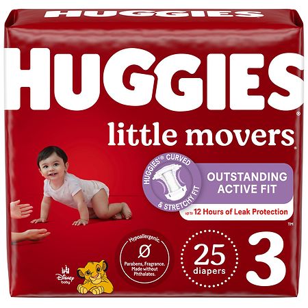 Huggies Little Movers Baby Diapers 3 (25 ct)