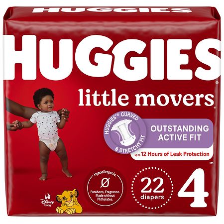 Huggies Little Movers Baby Diapers 4 (22 ct)