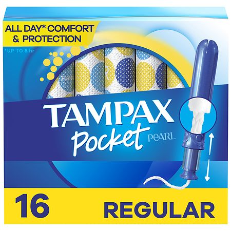 Tampax Pocket Pearl Tampons, with LeakGuard Braid Regular Absorbency
