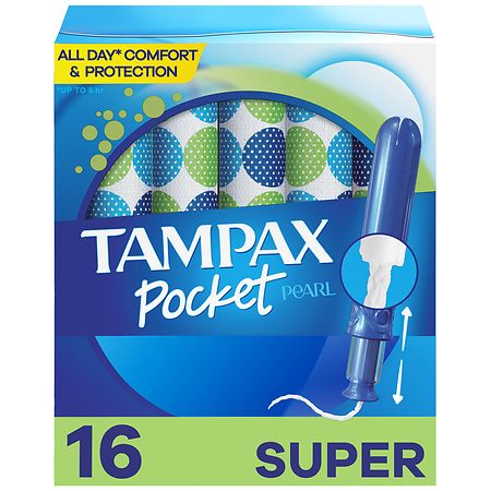 Tampax Pocket Pearl Tampons, with LeakGuard Braid Super Absorbency