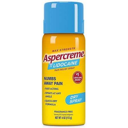 Aspercreme Lidocaine Pain Relief Dry Spray Fragrance Free