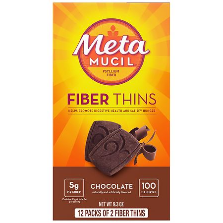 Metamucil Fiber Thins, Psyllium Husk Fiber Supplement Chocolate