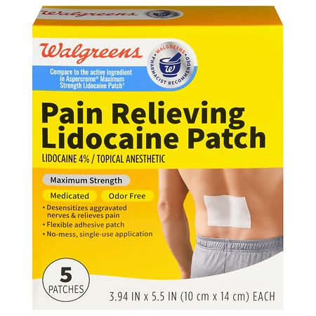Walgreens Pain Relieving Lidocaine Patch 3.94 in x 5.5 in
