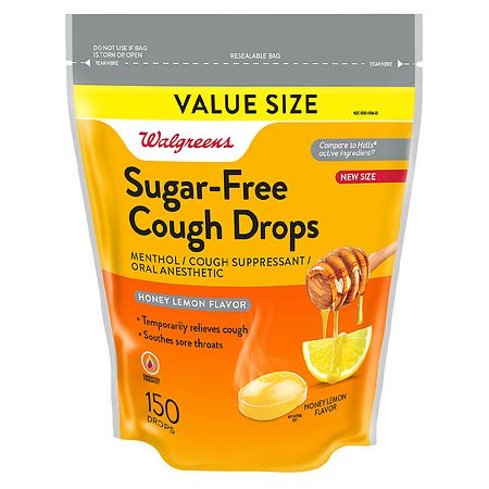 Walgreens Sugar-Free Cough Drops Honey Lemon