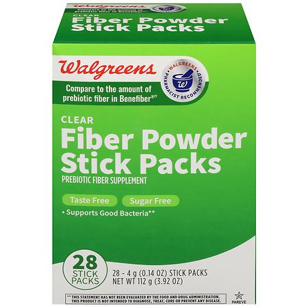 Walgreens Clear Fiber Powder Stick Packs Flavor Free