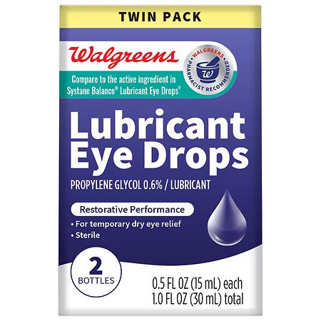 Walgreens Eye Drops Lubricant Balance Twin Pack