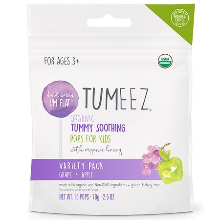 Tumeez Organic Tummy Soothing Pop for Kids Grape and Apple