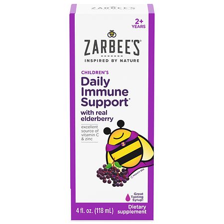Zarbee's Kids Daily Immune Support Syrup with Elderberry Grape