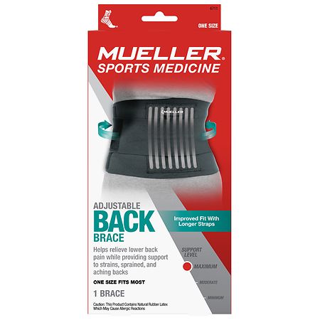 Mueller Sport Care Adjustable Back Brace, Maximum Support One Size