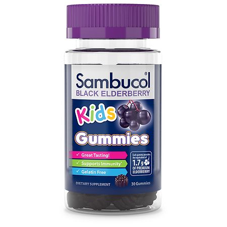 Sambucol Black Elderberry Kids Immune Support Gummies with Vitamin C and Zinc