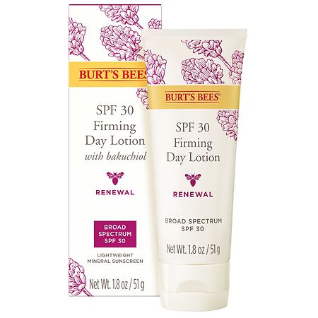 Burt's Bees Renewal Firming Day Lotion with Bakuchiol, Broad Spectrum SPF 30 Sunscreen