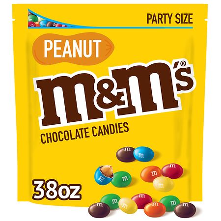 M&M's Candies, Party Size Candy Bag Peanut Chocolate