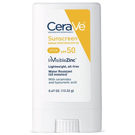 CeraVe 100% Mineral Hydrating Face Sunscreen Stick for Face, SPF 50