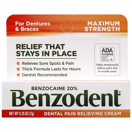 Benzodent Denture Pain Relieving Cream