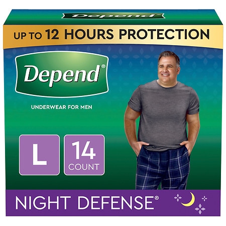 Depend Night Defense Adult Incontinence Underwear for Men, Disposable, Large Large