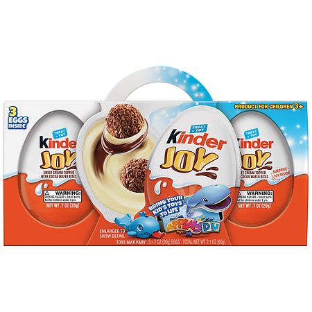 Kinder Joy Eggs, Individually Wrapped Chocolate Candy With Toys Inside Sweet Cream Topped With Cocoa Wafer Bites