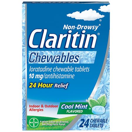 Claritin Chewables, 24 HR Non-Drowsy Allergy Relief Cool Mint