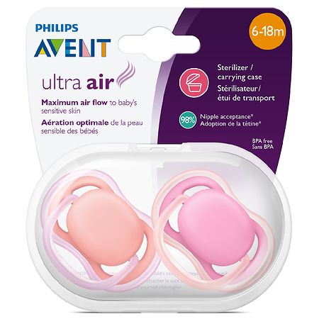 Philips Avent Ultra Air Pacifiers, 6-18 Months, (SCF244/ 23) Multi