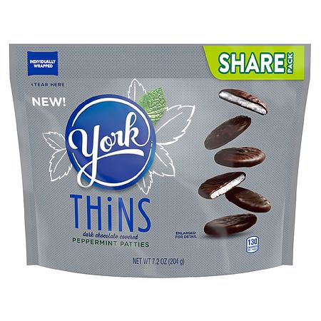 York THiNS Dark Chocolate Peppermint Pattie Candy Share Pack