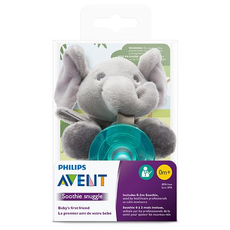Philips Avent Soothie Snuggle Elephant Pacifier, 0m+ (SCF347/ 03)